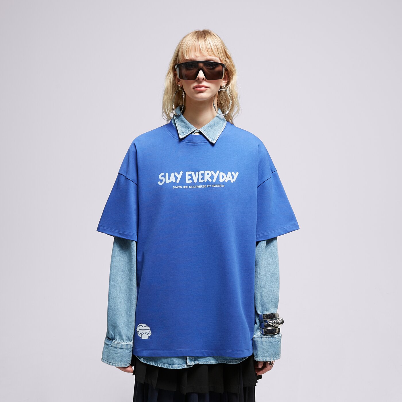 Мъжка тениска S.NOW JOB SIZEER ТЕНИСКА "SLAY" BLUE si323tsu55001 цвят син