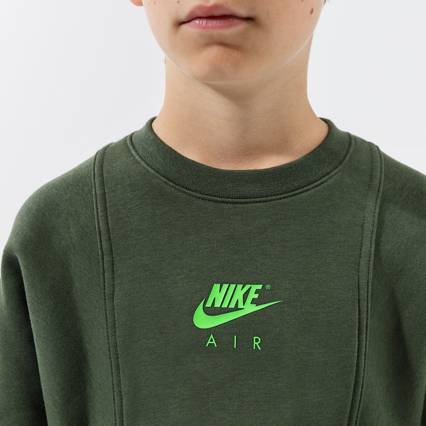 Детски суичър NIKE СУИТЧЪР B NSW AIR CREW BOY dd8709-335 цвят каки