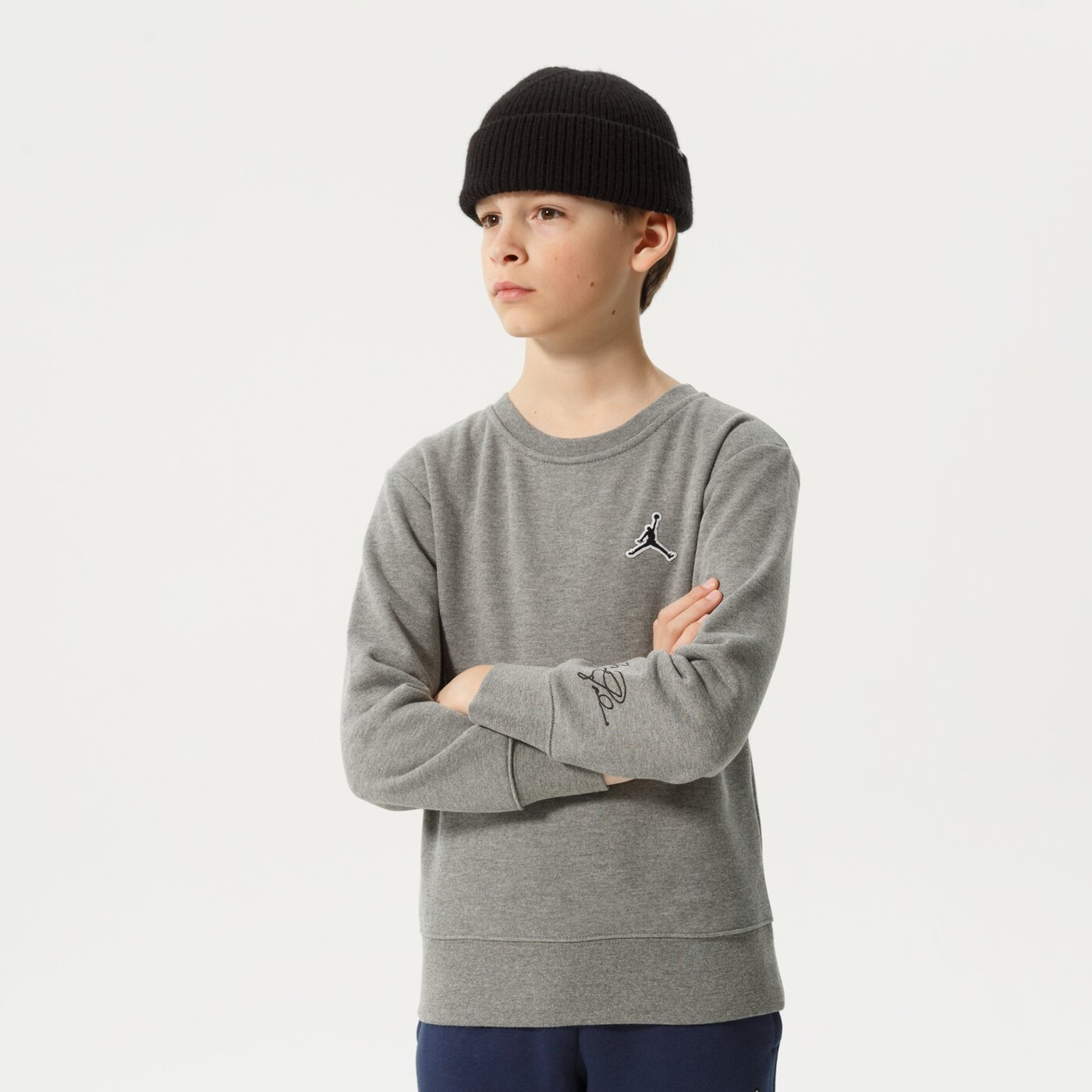Детски суичър JORDAN СУИТЧЪР JUMPMAN ESSENTIALS CREW BOY 95b130-geh цвят сив