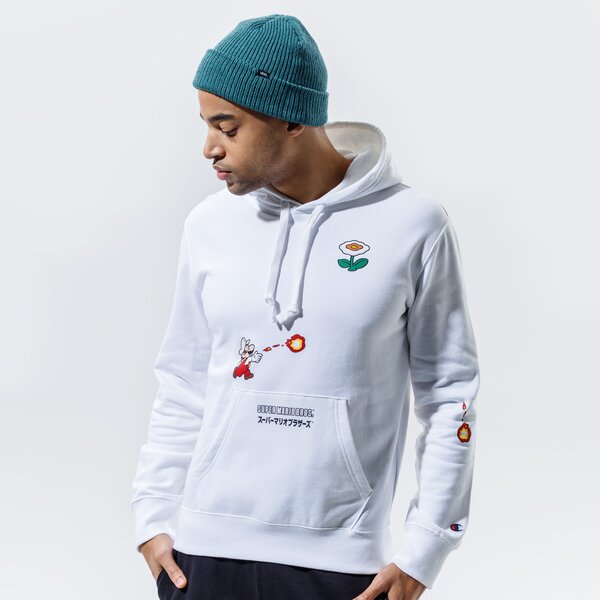 Мъжки суичър CHAMPION СУИТЧЪР С КАЧУЛКА HOODED SWEATSHIRT 216868ww001 цвят бял