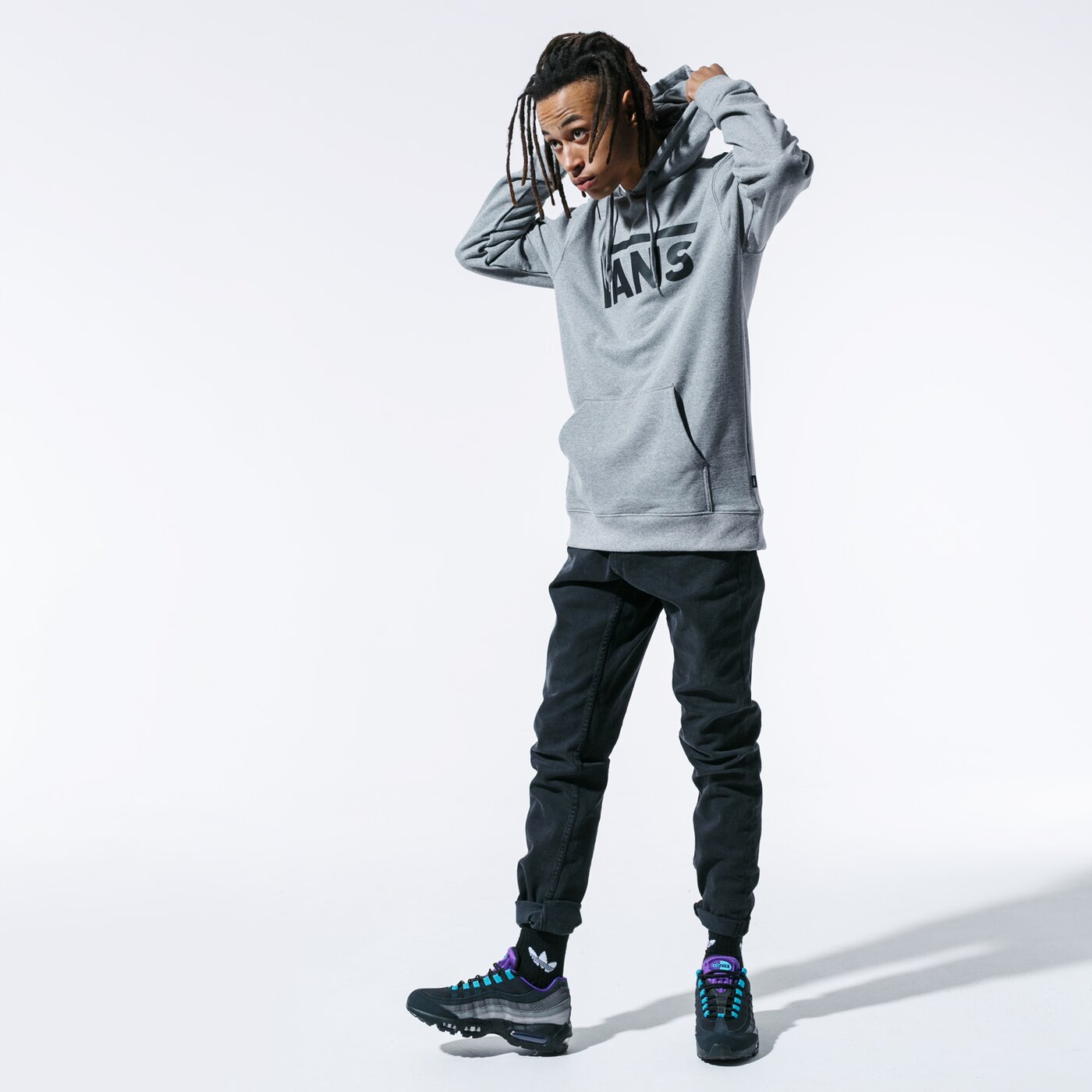 Мъжки суичър VANS СУИТЧЪР С КАЧУЛКА CLASSIC PO II CEMENT HEATHE CEMENT HE vn0a456bady1 цвят сив