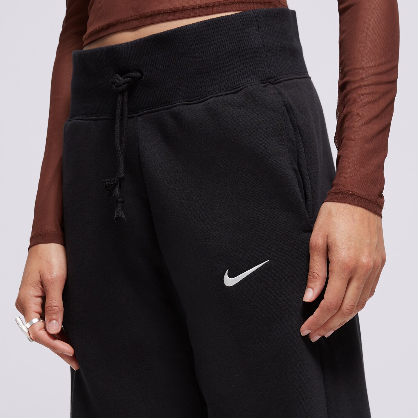 Дамски панталони NIKE ПАНТАЛОНИ W NSW PHNX FLC HR CROP SWTP fb8313-010 цвят черен