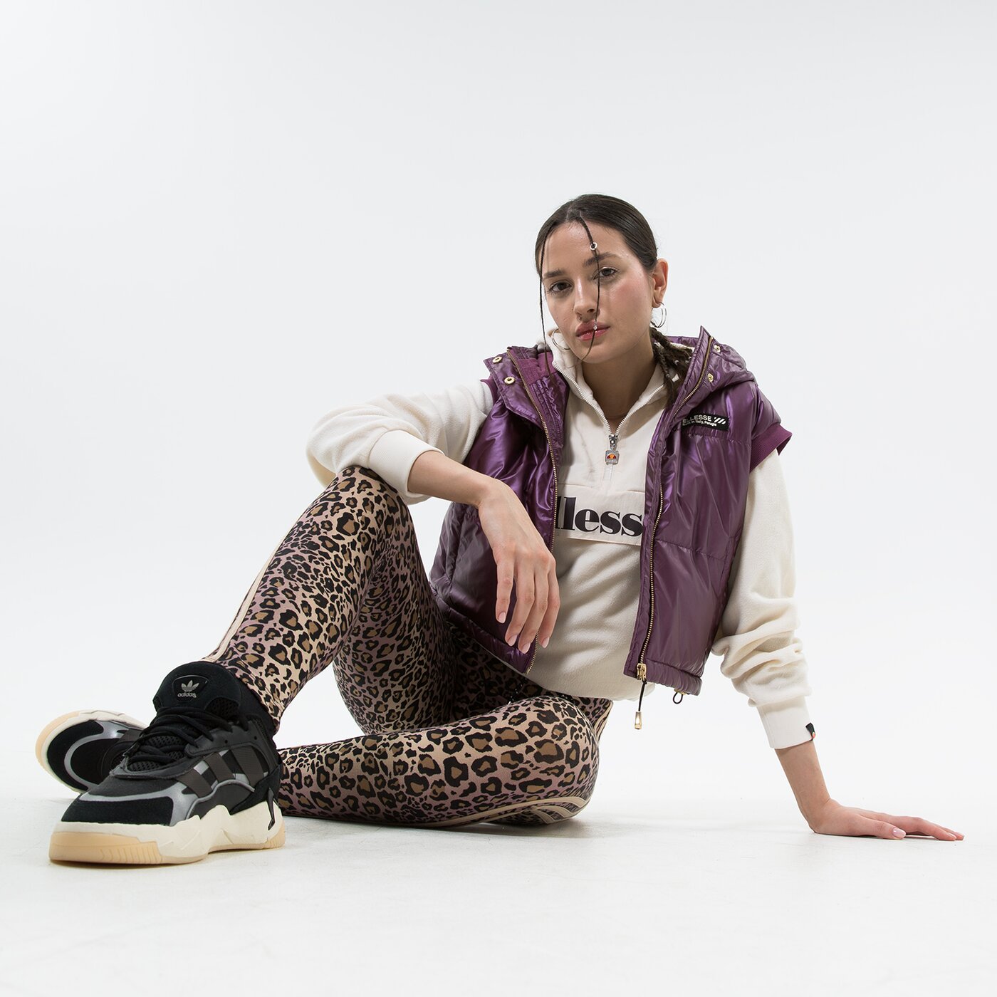 Дамски панталони ADIDAS КЛИН 7/8 КЛИН hk5191 цвят кафяв