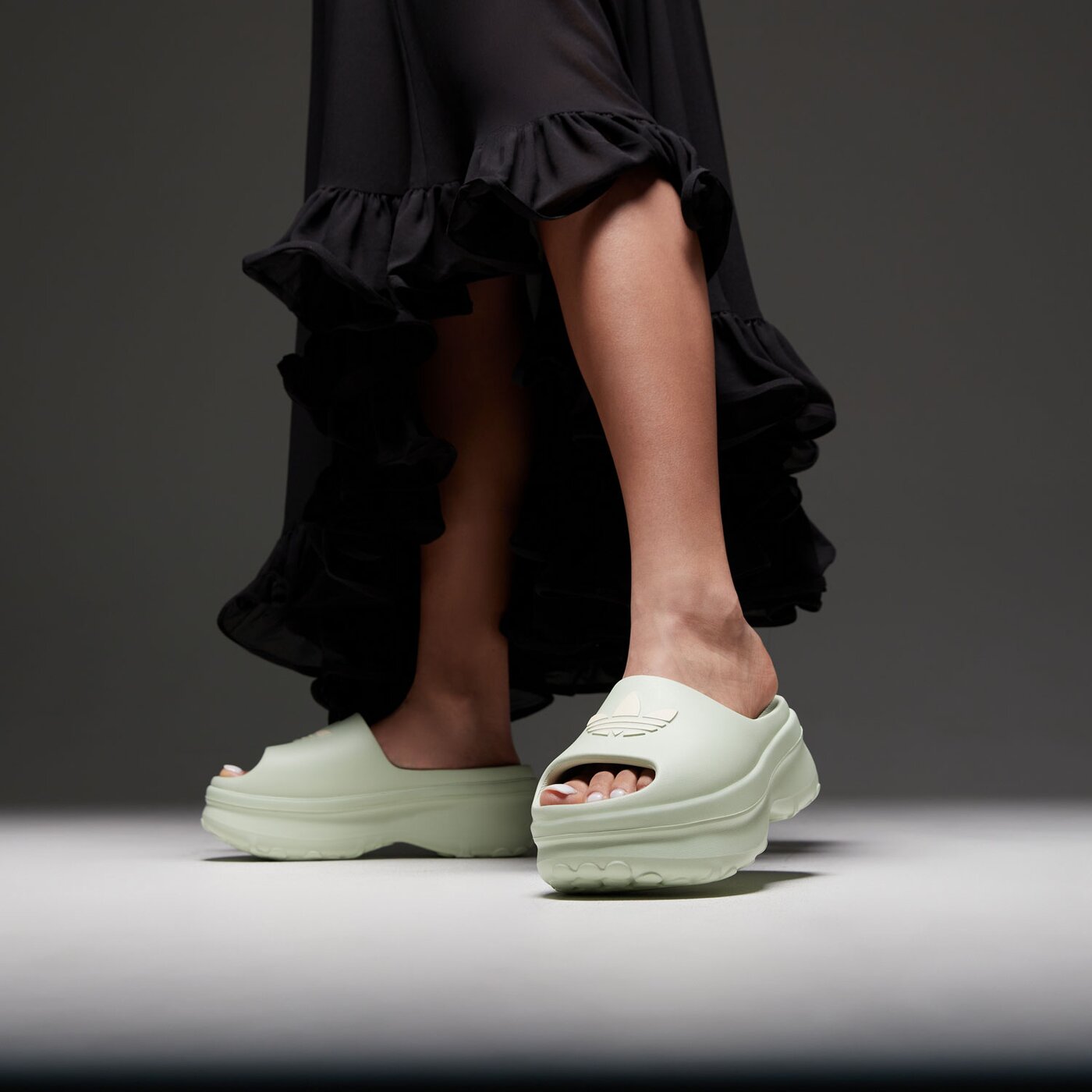 Дамски чехли и сандали ADIDAS ADIFOM STAN SLIDE W jh7467 цвят тюркоазен