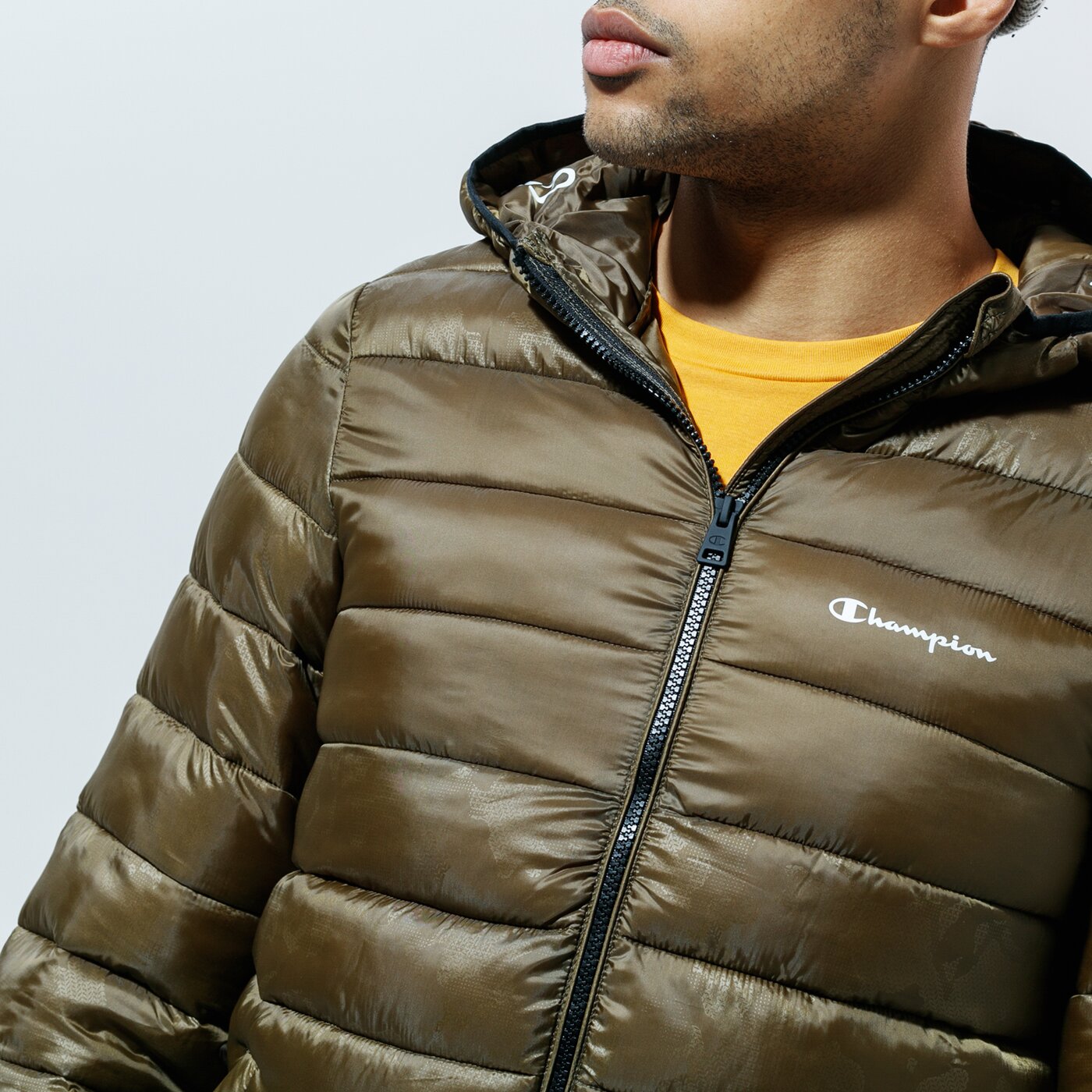 Мъжко зимно яке CHAMPION ЯКЕ ЗИМНО HOODED JACKET 214869ml501 цвят каки