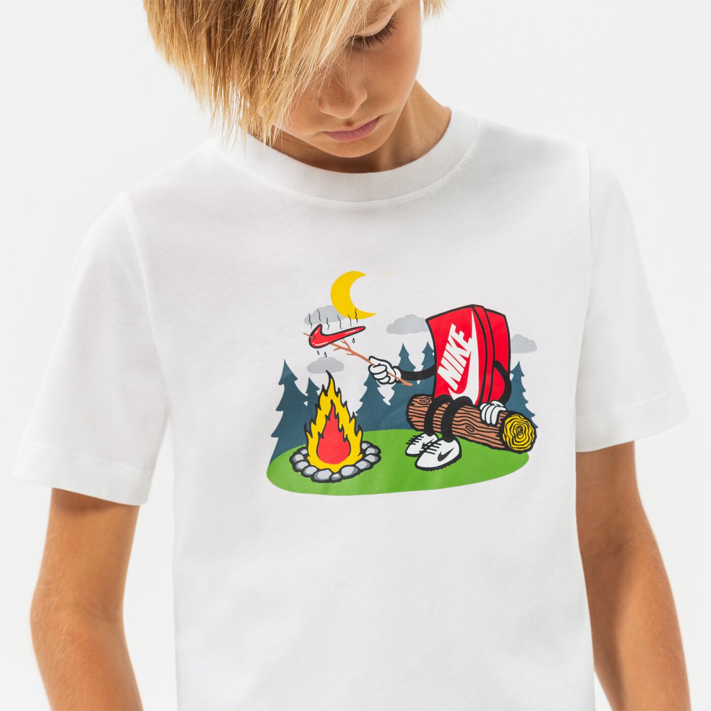 Детска тениска NIKE ТЕНИСКА B NSW TEE BOXY 2 BOY dq3855-100 цвят бял