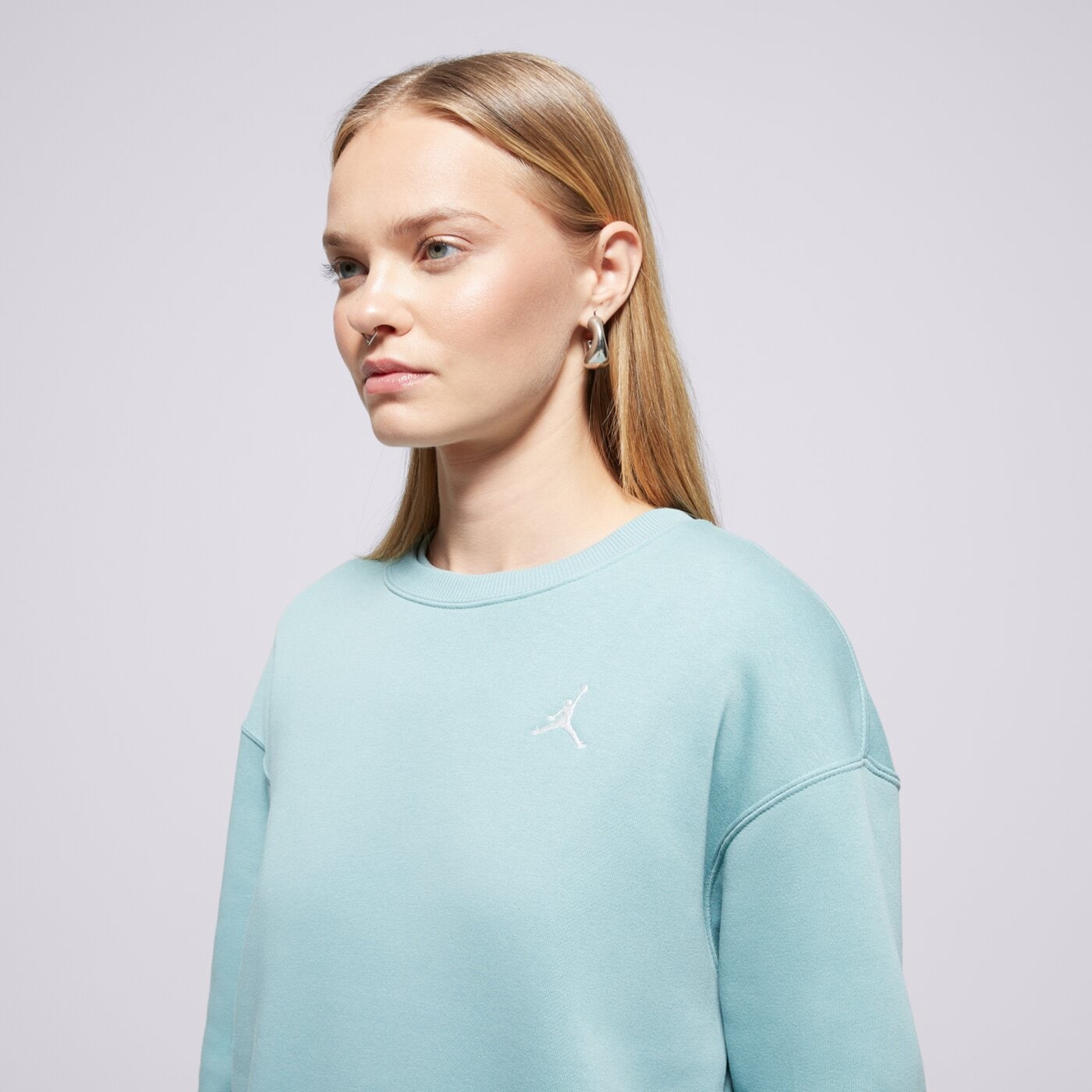 Дамски суичър JORDAN СУИТЧЪР W J BRK FLC CREW 24 fv7074-018 цвят тюркоазен