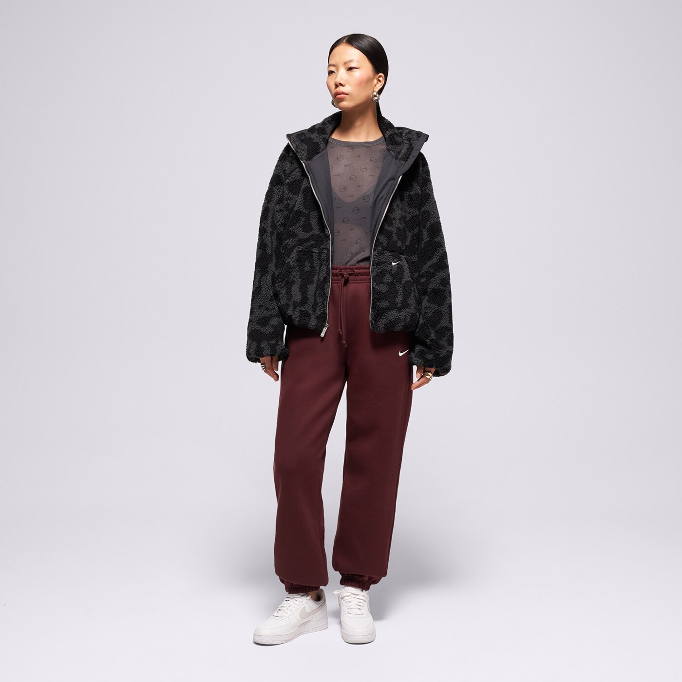 Дамски панталони NIKE ПАНТАЛОНИ W NSW PHNX FLC HR OS PANT 2 fz5996-653 цвят бордо