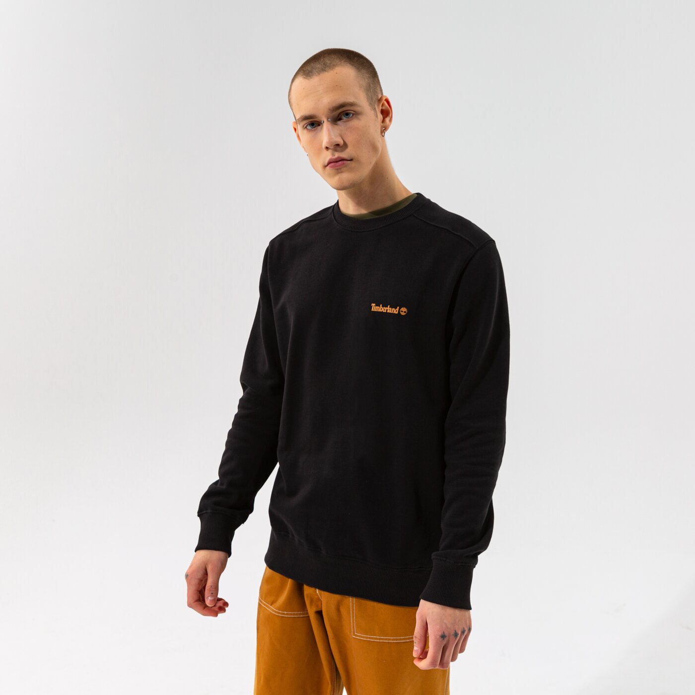 Мъжки суичър TIMBERLAND СУИТЧЪР CHEST LOGO CREW BLACK tb0a5pdv0011 цвят черен