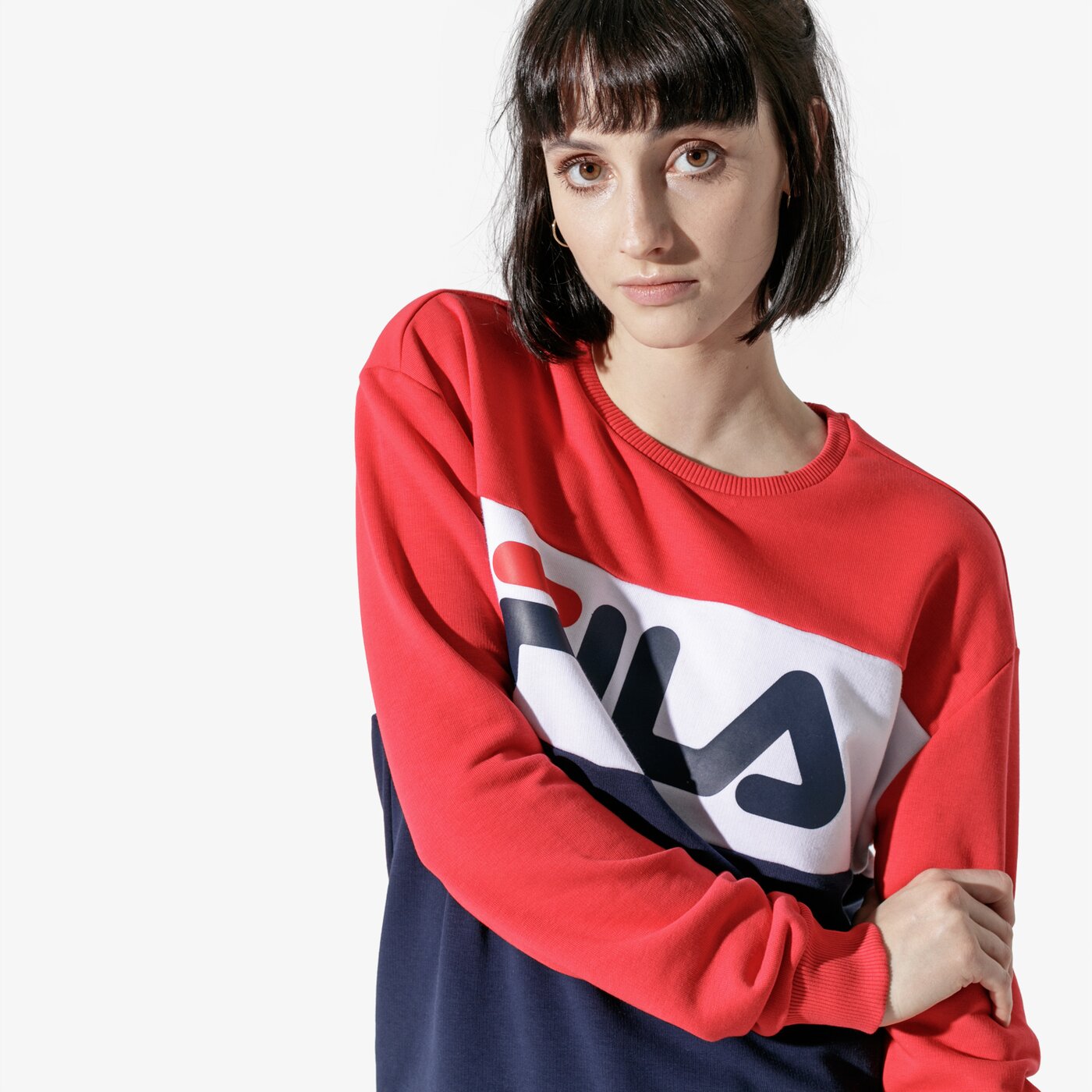 Дамски суичър FILA СУИТЧЪР LEAH CREW SWEAT 687043g06 цвят тъмносин