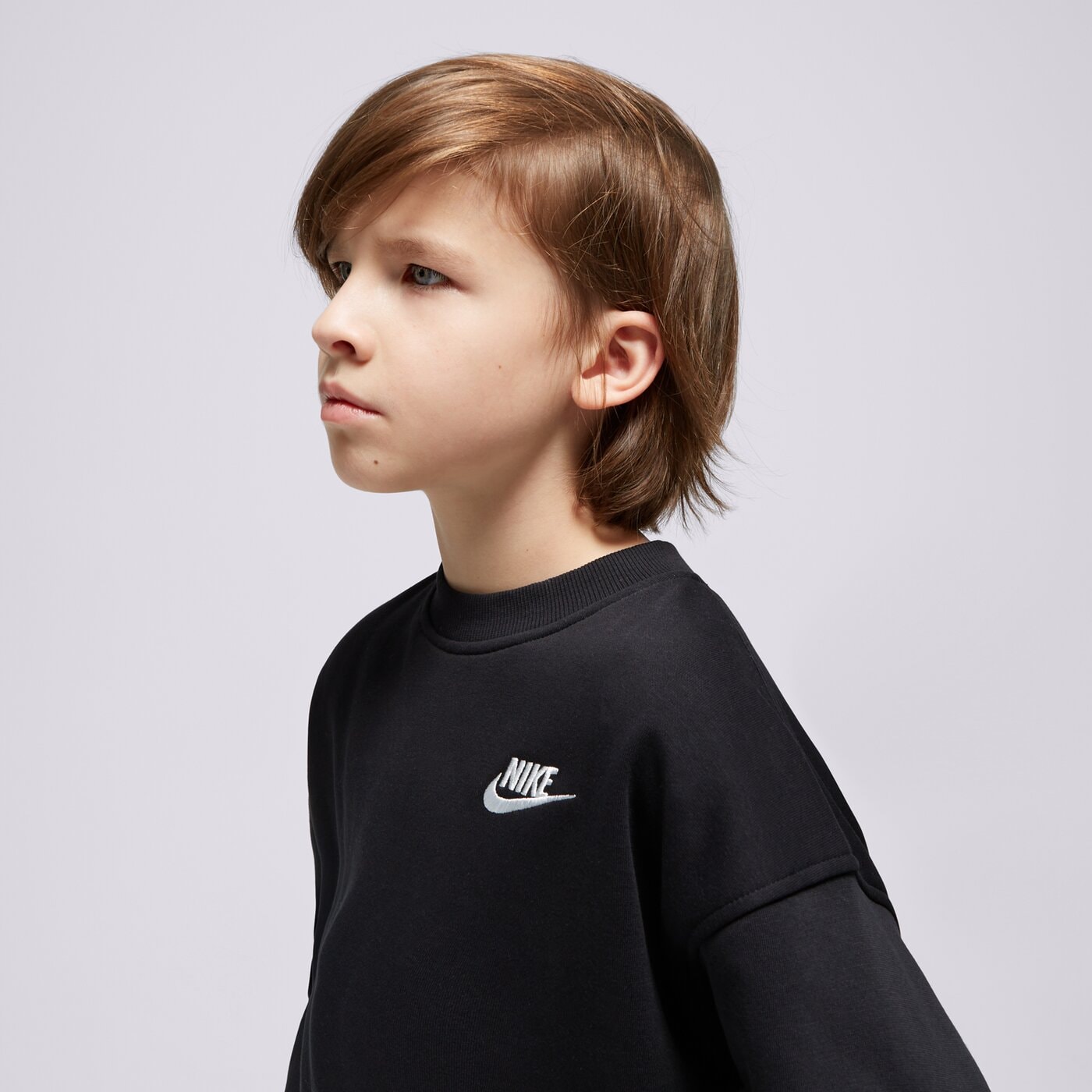 Детски суичър NIKE СУИТЧЪР G NSW CLUB FLC OVRSZD CREW U fd2923-010 цвят черен