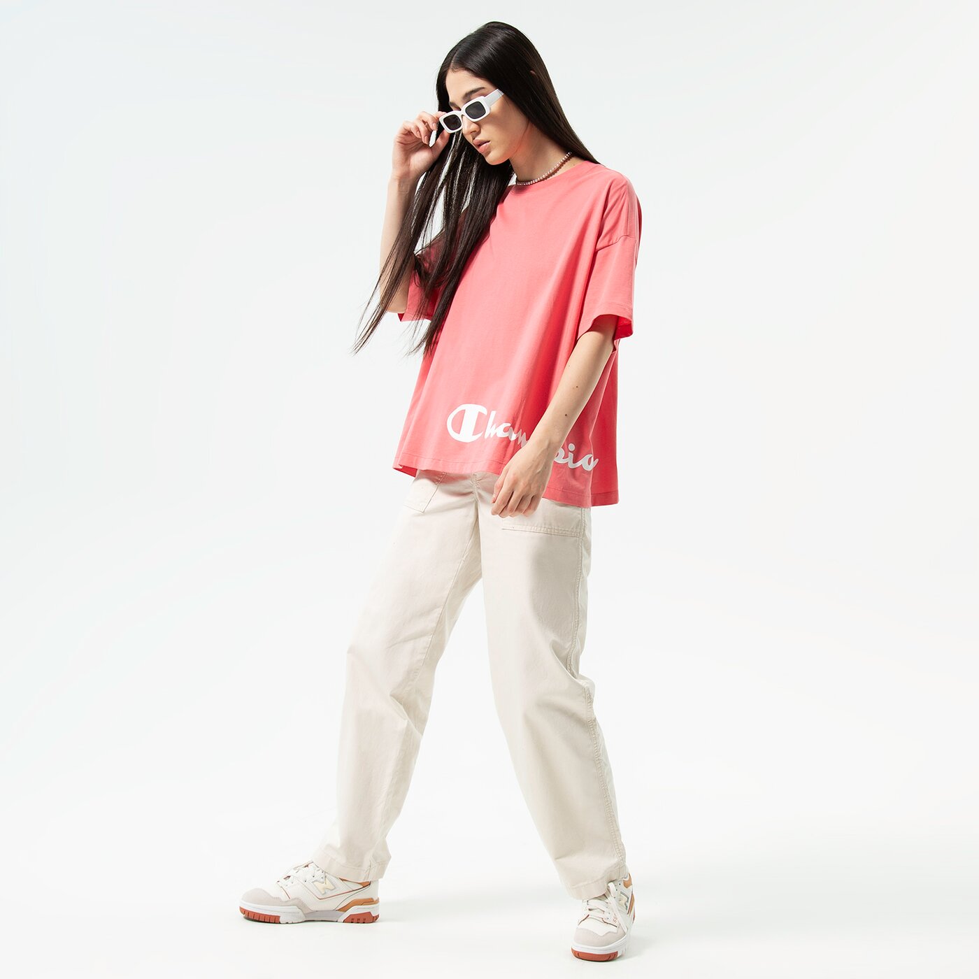 Дамска тениска CHAMPION ТЕНИСКА CREWNECK ТЕНИСКА 115425ps171 цвят розов