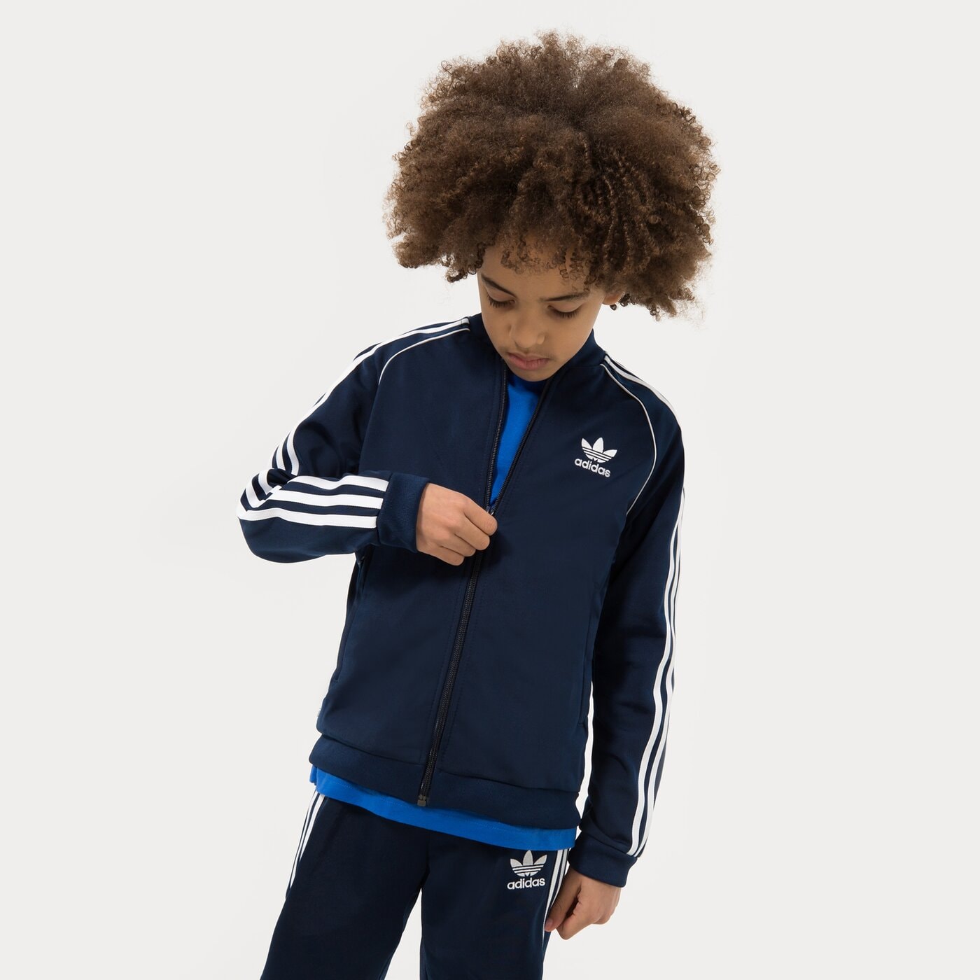 Детски суичър ADIDAS СУИТЧЪР СЪС ЗАКОПЧАВАНЕ SST TRACK ТОП BOY hk0298 цвят тъмносин