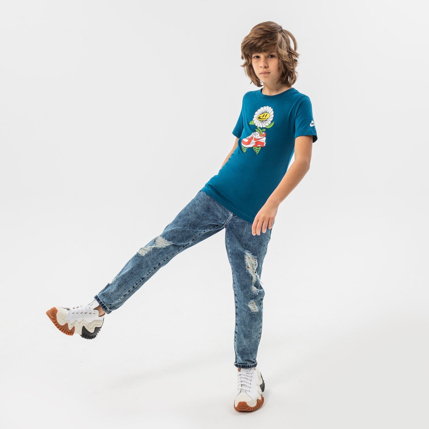 Детска тениска NIKE ТЕНИСКА U NSW TEE NIKE AIR FLOWER BOY do1821-404 цвят син