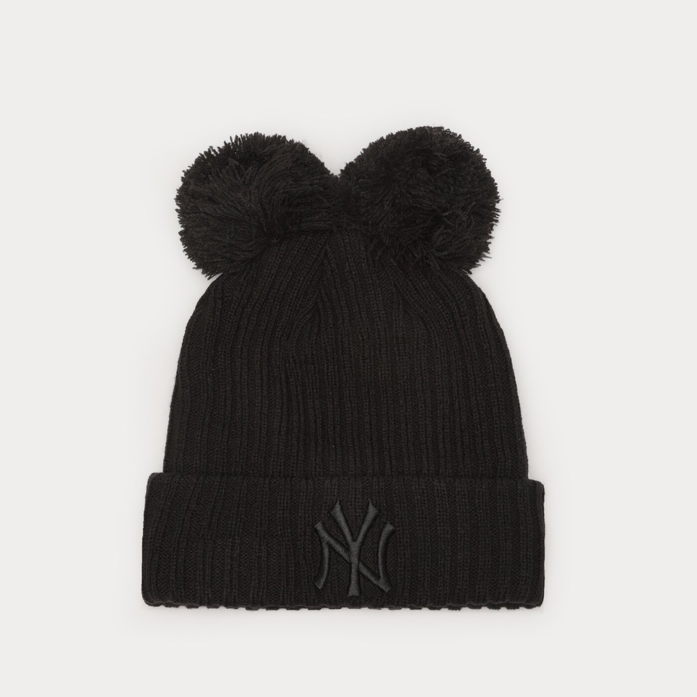 Дамска зимна шапка NEW ERA ШАПКА WMNS DOUBLE POM BEANIE NYY NEW YORK YANKEES 60364290 цвят черен
