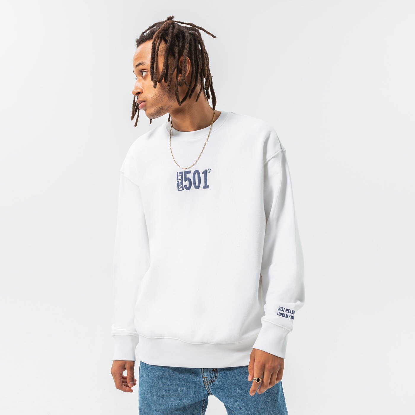 Мъжки суичър LEVI'S СУИТЧЪР RELAXD GRAPHIC CREW 38712-0056 цвят бял
