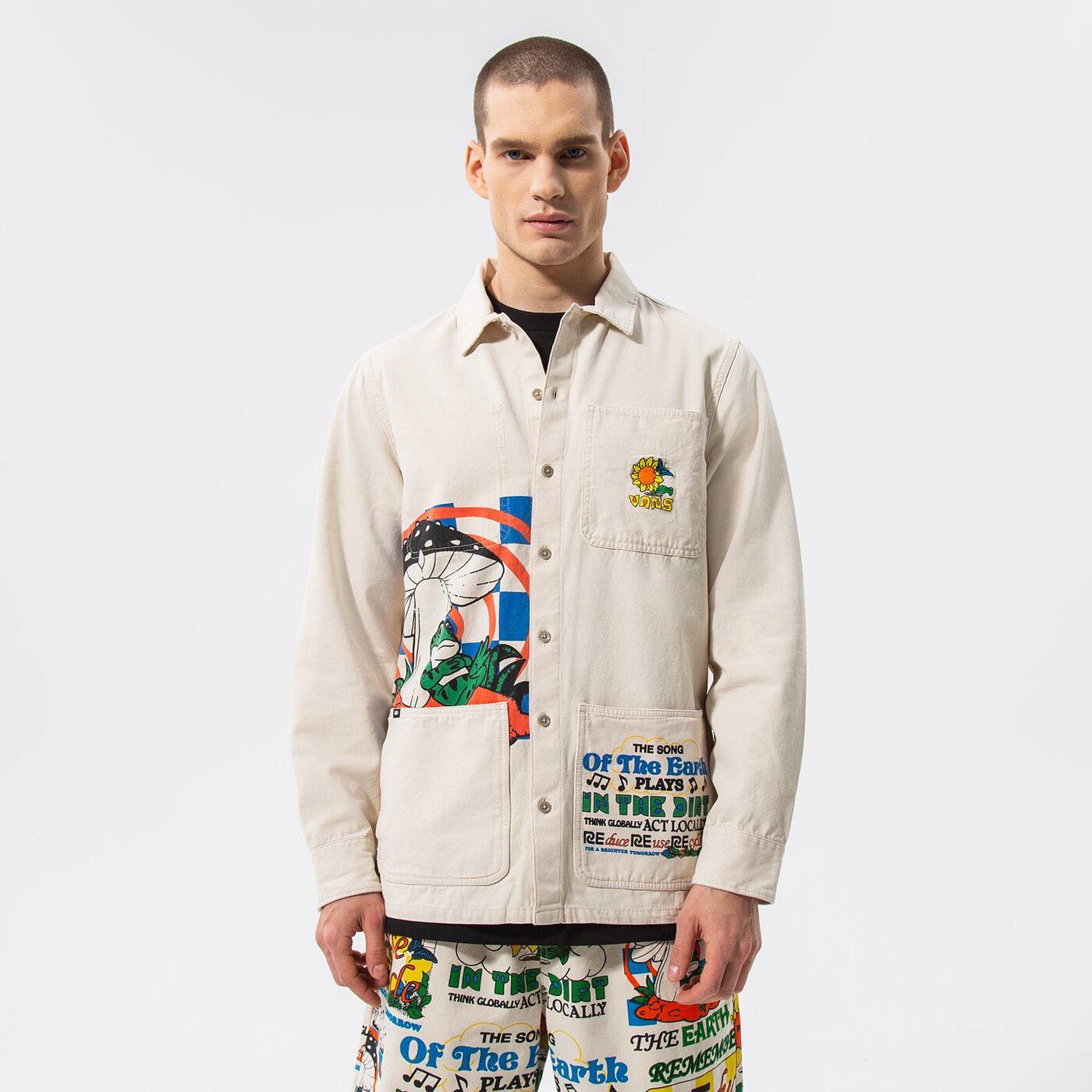 VANS РИЗА ECO POSITIVITY WORKSHIRT LS vn0a5kmz7vj1 цвят бежов