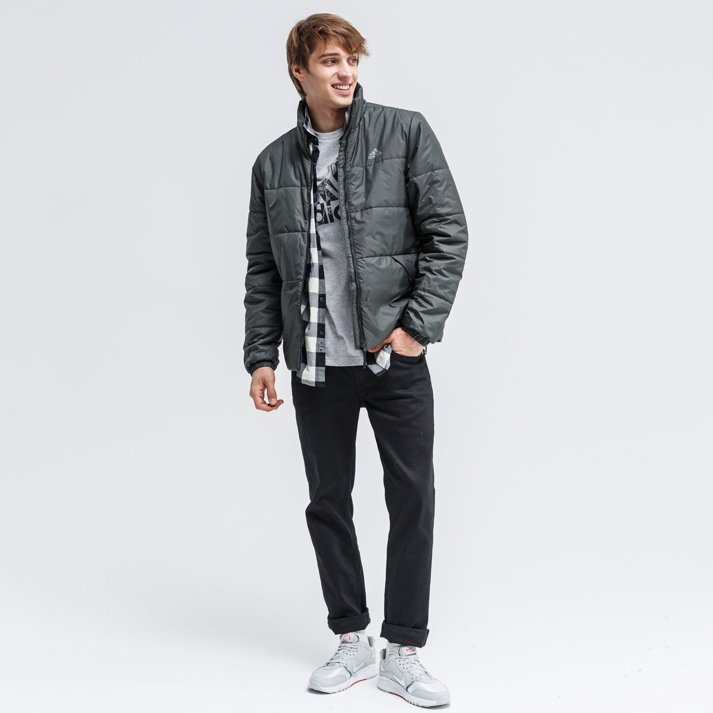 Мъжко зимно яке ADIDAS ЯКЕ BSC 3S INS JKT dz1398 цвят каки