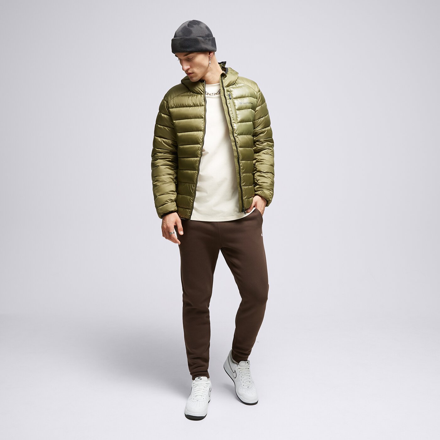 Мъжко зимно яке CHAMPION ЯКЕ ЗИМНО HOODED JACKET 219184gs554 цвят зелен