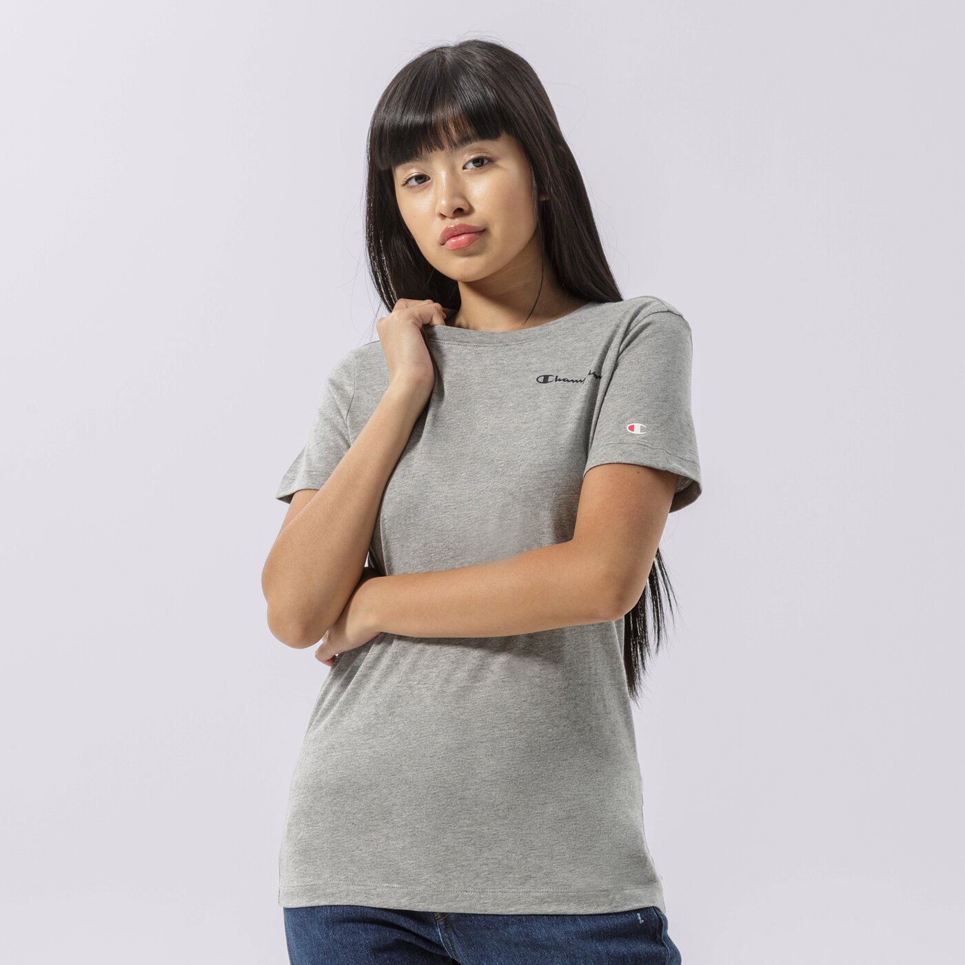 Дамска тениска CHAMPION ТЕНИСКА CREWNECK ТЕНИСКА 114912em006 цвят сив