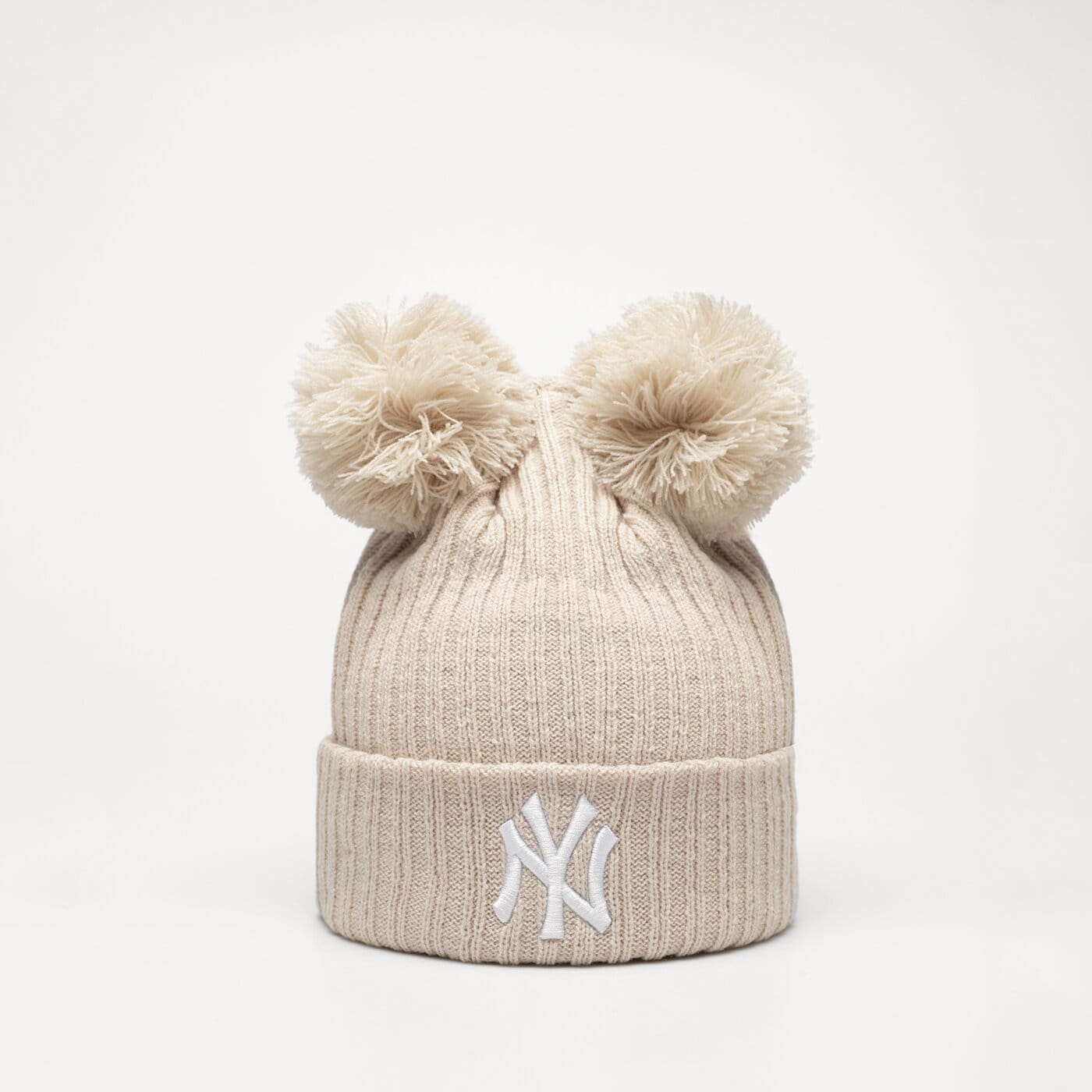 Дамска зимна шапка NEW ERA ШАПКА WMNS DOUBLE POM BEANIE NYY NEW YORK YANKEES 60364292 цвят бежов