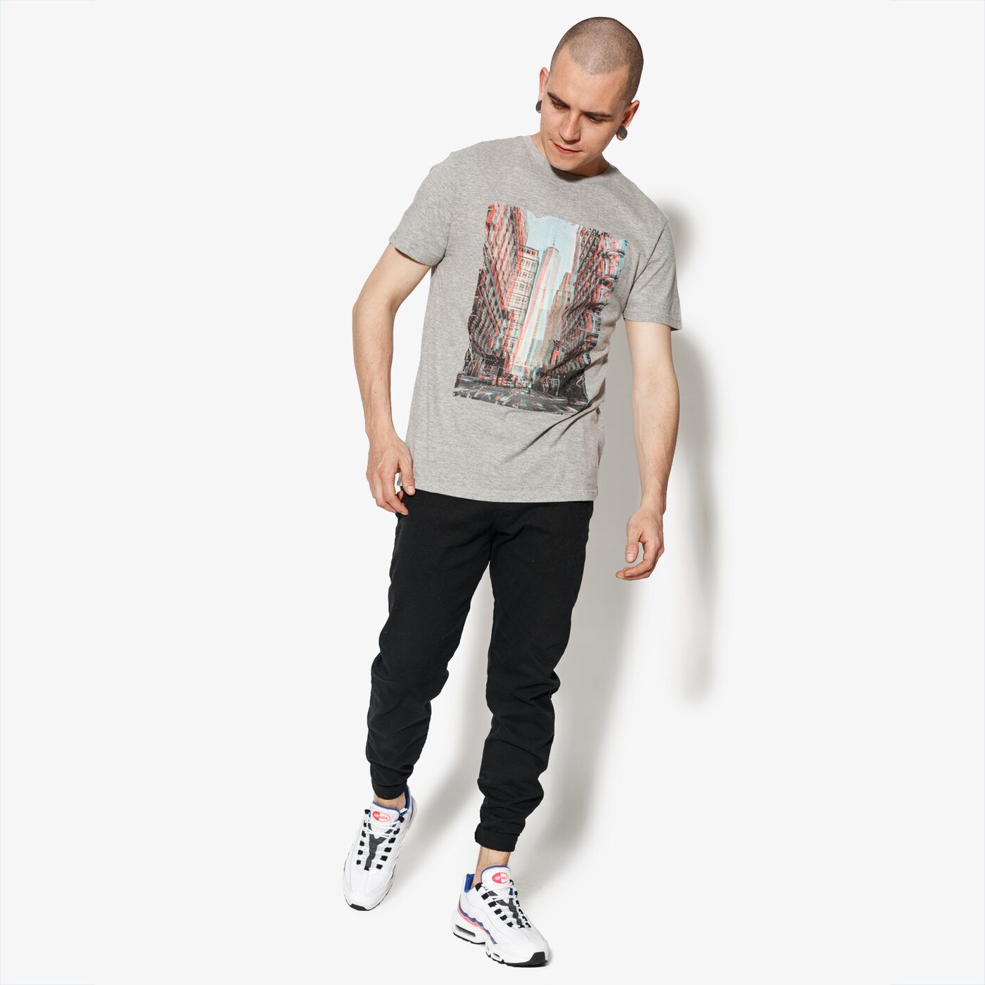 Мъжка тениска CONFRONT ТЕНИСКА SS CITY cf18tsm76001 цвят сив