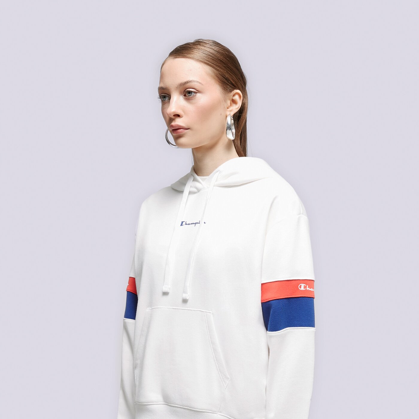 Дамски суичър CHAMPION СУИТЧЪР С КАЧУЛКА HOODED SWEATSHIRT 116222ww001 цвят бял