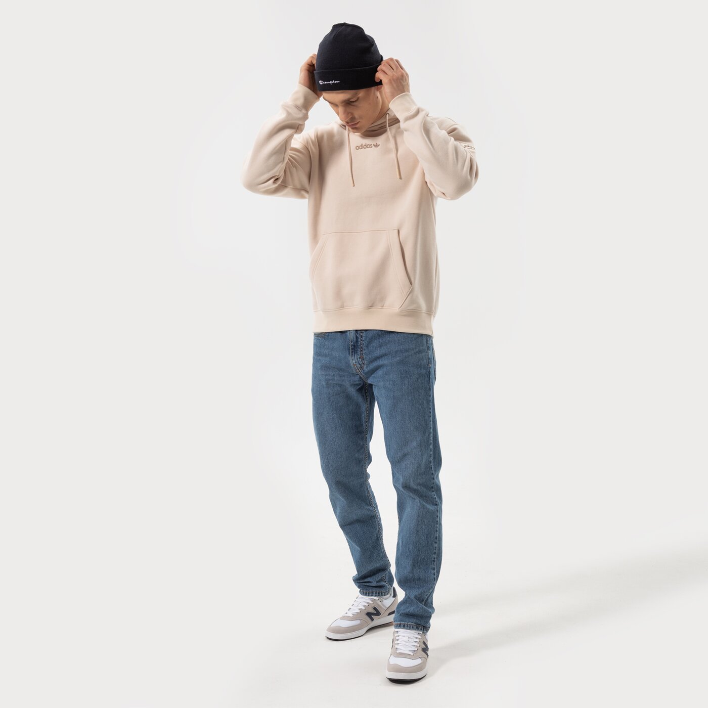 Мъжки суичър ADIDAS СУИТЧЪР С КАЧУЛКА TREFOIL LINEAR LABEL HOODIE hm2654 цвят бежов