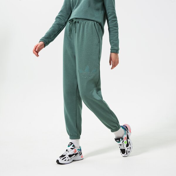 Дамски панталони ADIDAS ПАНТАЛОНИ CUFFED PANT he4751 цвят зелен