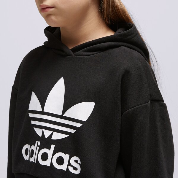 Детски суичър ADIDAS СУИТЧЪР С КАЧУЛКА CROPPED GIRL ij9719 цвят черен