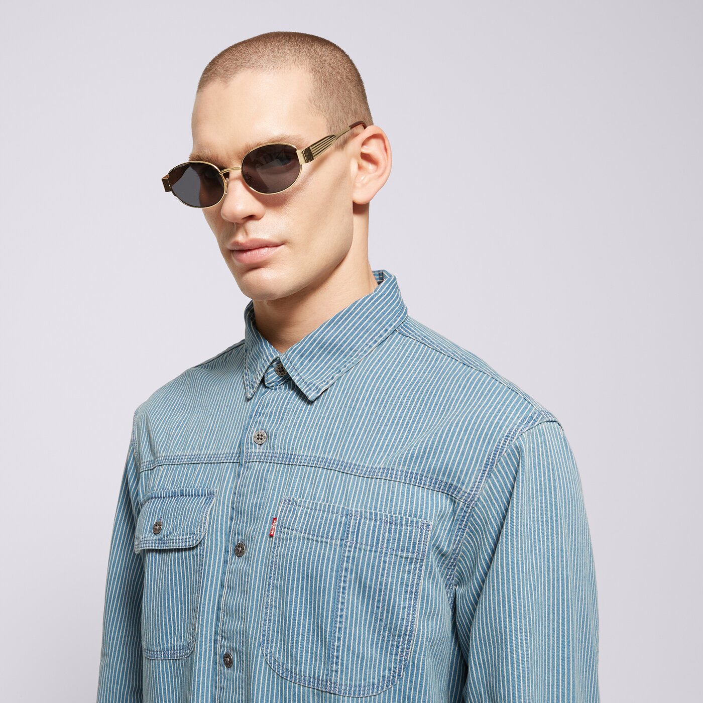 LEVI'S РИЗА LS AUBURN WORKER MED INDIGO - FLAT FINISH a7224-0010 цвят син