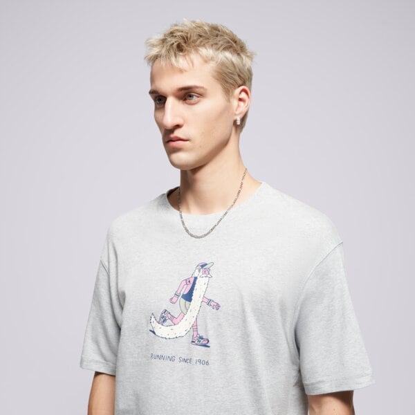 Мъжка тениска NEW BALANCE ТЕНИСКА BEARDED RUNNER ТЕНИСКА mt53941ag цвят сив