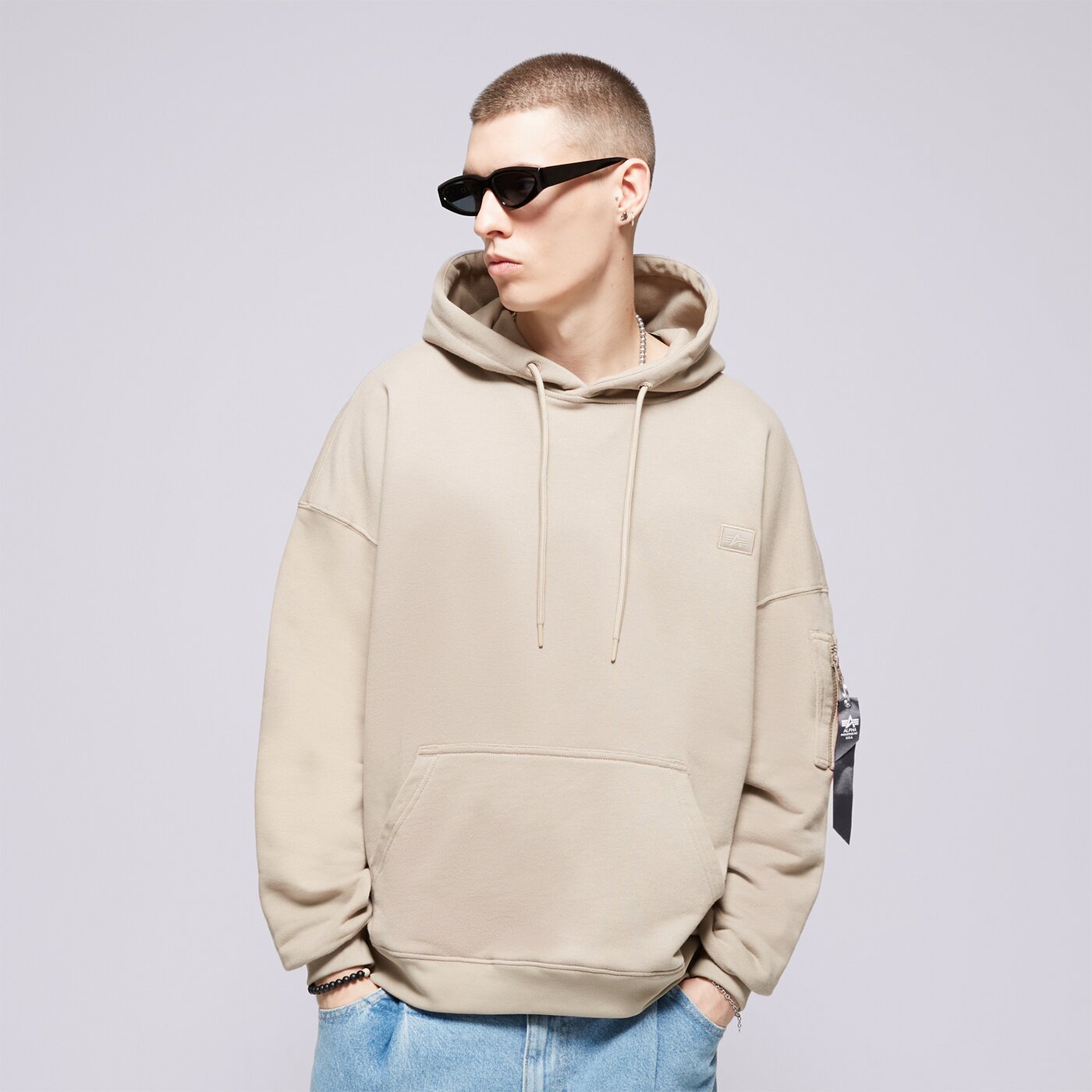 Мъжки суичър ALPHA INDUSTRIES СУИТЧЪР С КАЧУЛКА   ALPHA ESSENTIALS RL HOO 146335679 цвят бежов