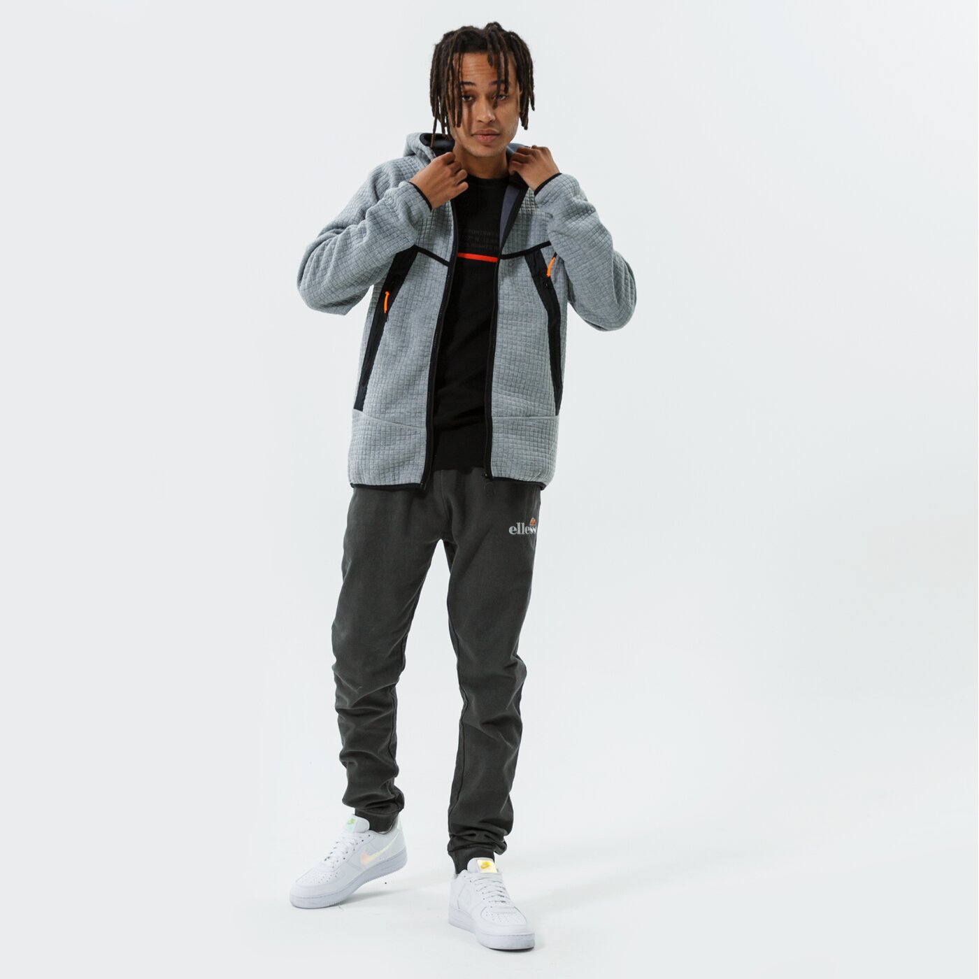 Мъжки суичър CONFRONT СУИТЧЪР СЪС ЗАКОПЧАВАНЕ   С КАЧУЛКА TECH CITY cf321blm29001 цвят сив