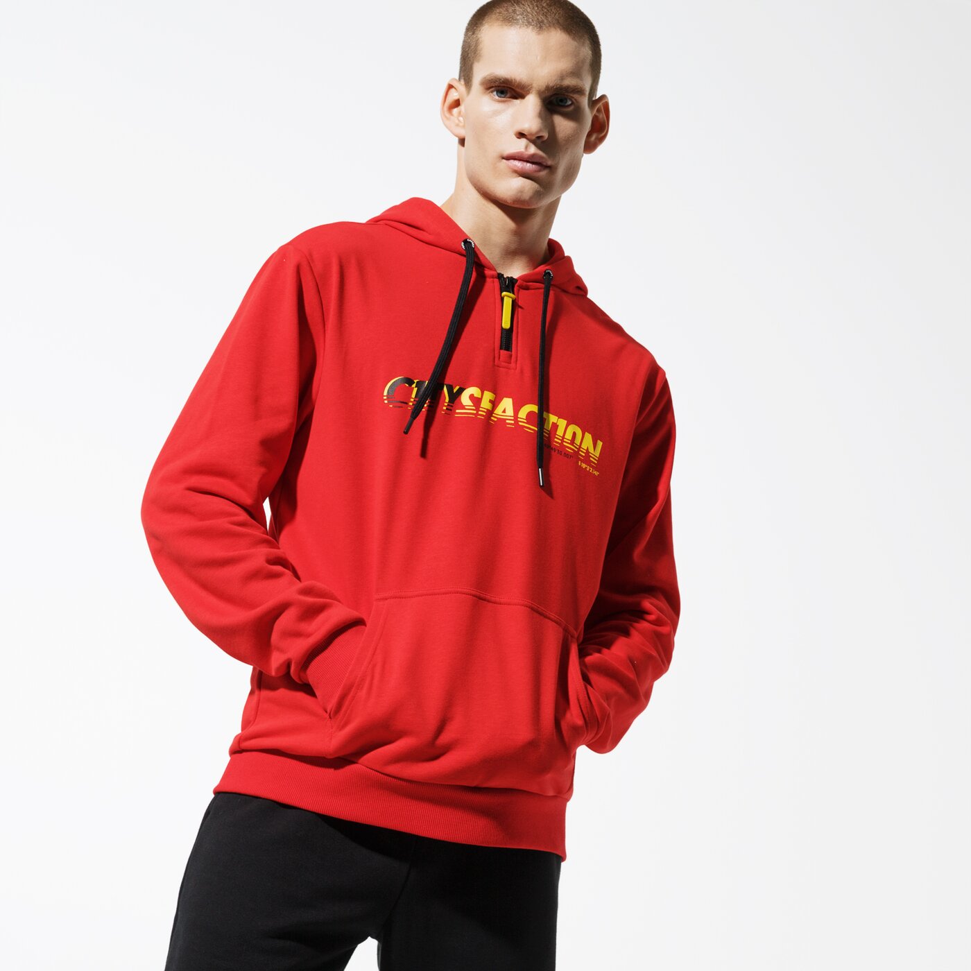 Мъжки суичър CONFRONT СУИТЧЪР С КАЧУЛКА CITY RED HOODY  cf39blm36002 цвят червен
