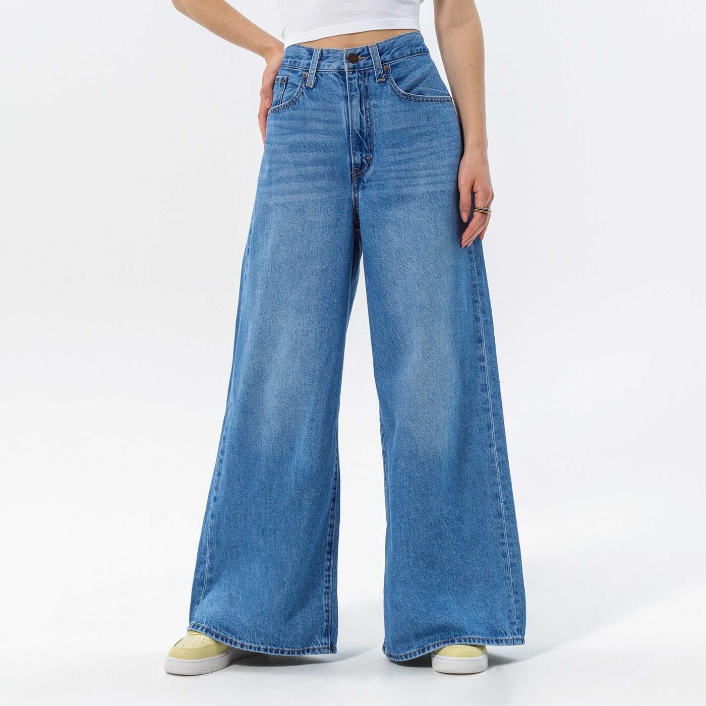 Дамски панталони LEVI'S ПАНТАЛОНИ XL FLOOD a4020-0003 цвят тъмносин